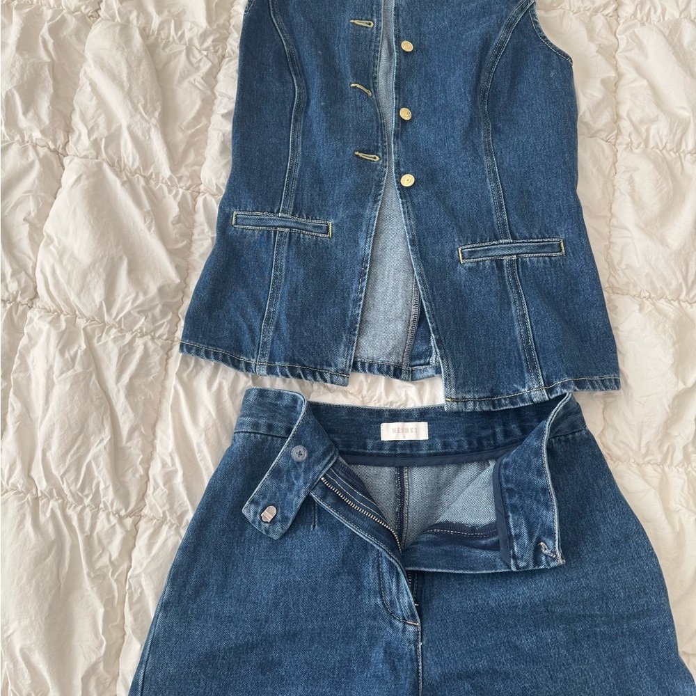 Meshki Denim Vest and Short set